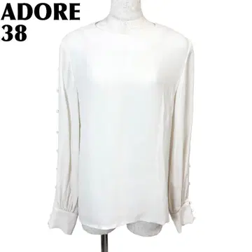 [새상품급] ADORE 긴팔 상의 드레이프감 소매 싸개단추 38 화이트 무지
