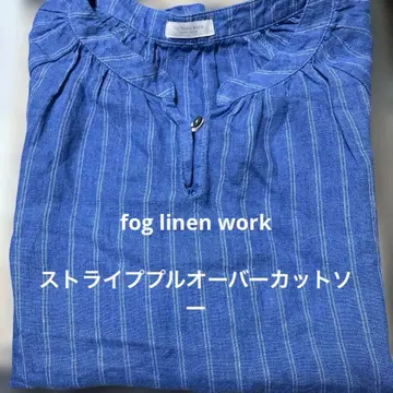 새상품급 fog linen work 스트라이프 반팔 풀오버