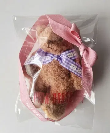 PINK HOUSE 테디베어 봉제 인형 코사지 모카