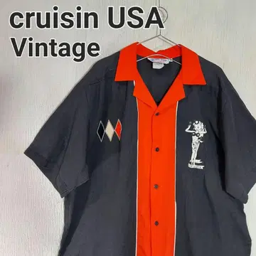 [ 구제 의류 ] Cruisin 볼링 셔츠 콤비 컬러 USA제 루즈한 사이즈