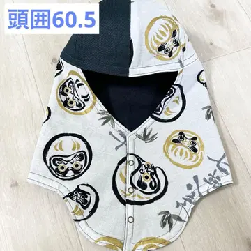 용접 두건 데님 No.320 일본풍 패턴 달마 금채 화이트