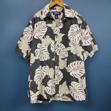 USA 구제 의류 ONO SPORTWEAR 하와이안 셔츠 몬스테라 패턴 L 사이즈