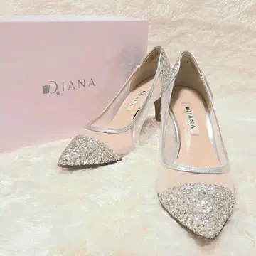DIANA 글리터 펌프스 실버 메쉬 스틸레토