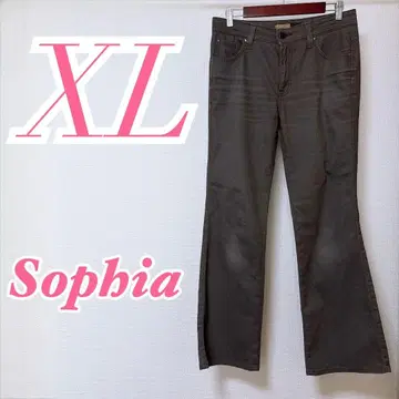 소피아 부츠컷 팬츠 브라운 XL 성숙한 코디