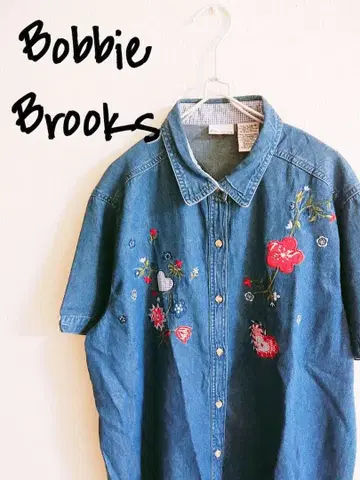 D221006 Bobbie Brooks 자수 데님 반팔 셔츠