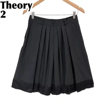 [새상품급] Theory 플리츠 스커트 사다리꼴 플레어 2 블랙 자수