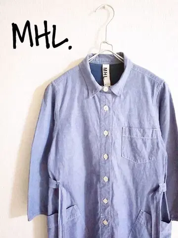 D221766 MHL. 7분 소매 셔츠 원피스