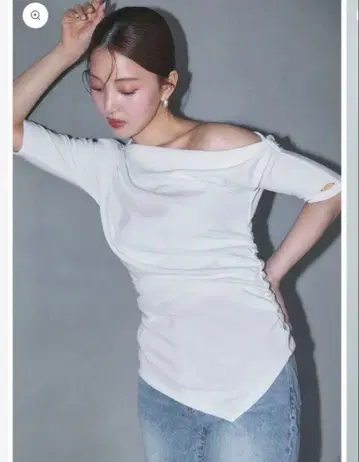 폴로 비대칭 드레이프 상의