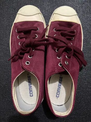 CONVERSE Jack Purcell 버건디 스웨이드 스니커즈