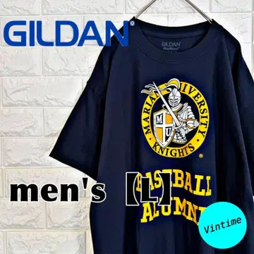 y443 [ GILDAN ] 프린트 로고 T셔츠 [ 남성용 L ] 네이비
