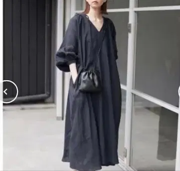 SLOBE IENA 볼륨 슬리브 린넨 원피스