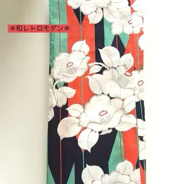 유카타 단품 레트로 모던 동백꽃 패턴