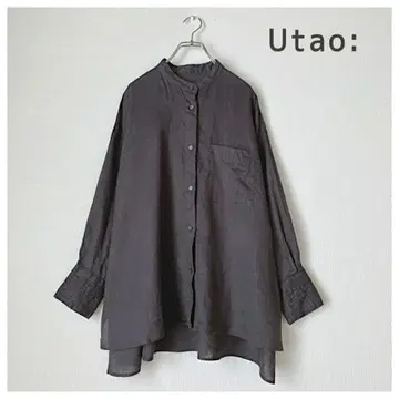 Utao 우타오 시크한 블랙이 멋진 루즈핏 린넨 튜닉 셔츠