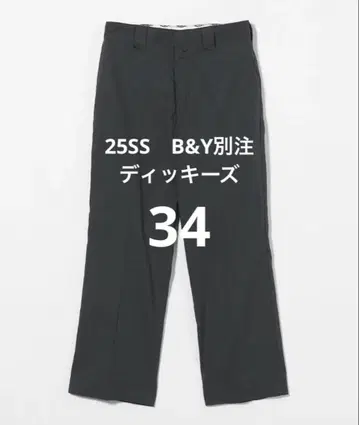 25SS B&Y 별주 디키즈 린넨 코튼 팬츠 그레이 34