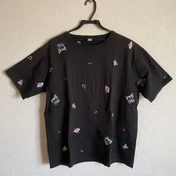 Schott NYC 올 패턴 자수 티셔츠 블랙 XL