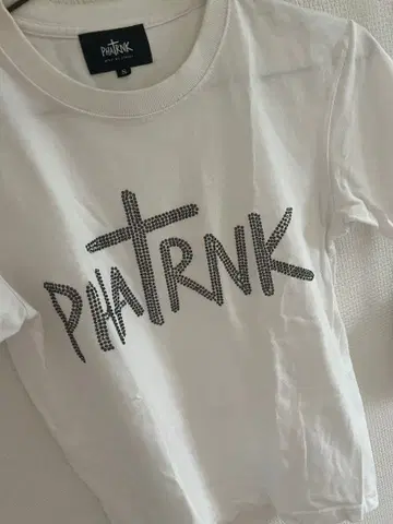 PHATRNK 큐빅 로고 T셔츠 화이트 S