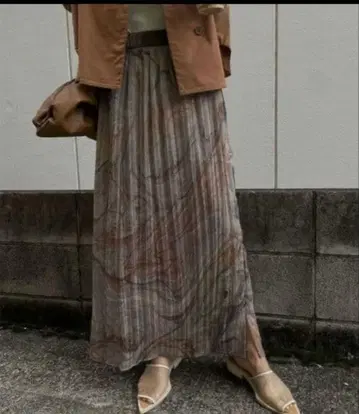 AMERI 롱 스커트 MEDI ERIN WRINKLE SKIRT