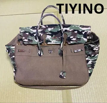 TIYINO 토트백 카모플라쥬 카모플라주 빅 토트 보스턴 백