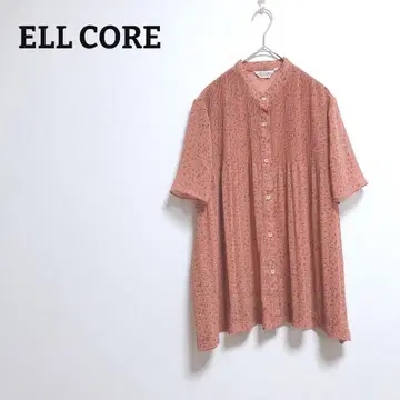 엘르코어 블라우스 플레어 슬리브 플리츠 쇼와 레트로 빅 사이즈 3L