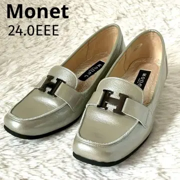 컨디션 최상 Monet 모네 로퍼 펄 베이지 H 메탈 버클