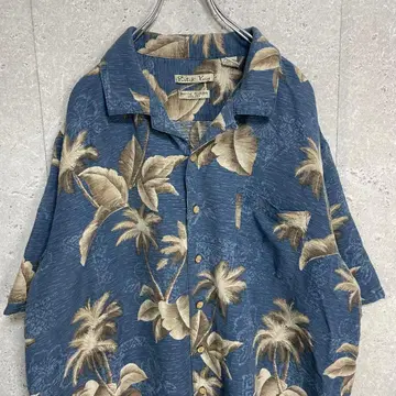Batik Bay 하와이안 셔츠 반팔 셔츠 실크 100% 빅사이즈 2XL