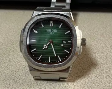 NIBOSI 1985 남성용 손목시계 쿼츠 그린 다이얼