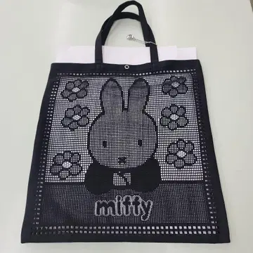 miffy(미피) 긴자와 레이스 콜라보 메쉬 토트백 블랙