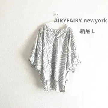 새상품 AIRYFAIRY newyork 개더 디자인 풀오버 마 혼방 제브라