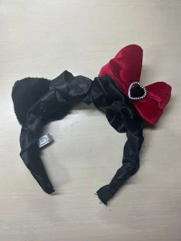 헬로키티 머리띠 블랙 레드
