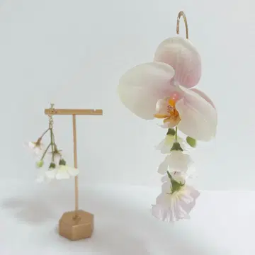 팔레놉시스와 스위트피 이어커프 & 귀찌 세트 웨딩 아이템