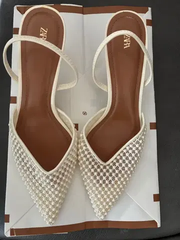 ZARA 모조 진주 슬링백 신발