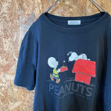 AE10512 PEANUTS 반팔 T셔츠 블랙 남성용 L