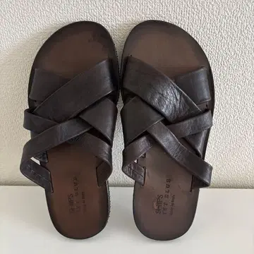 SHIPS JET BLUE 가죽 샌들 이탈리아제 브라운 약 26cm