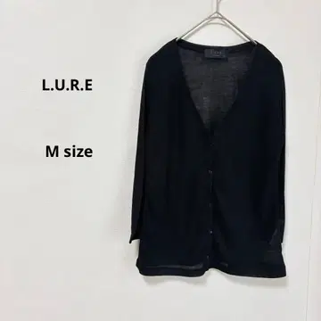 L.U.R.E 시어 가디건 M 블랙 7부 소매 V넥 비침