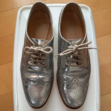 파비오 루스코니 실버 윙팁 레이스업 슈즈 24.5cm