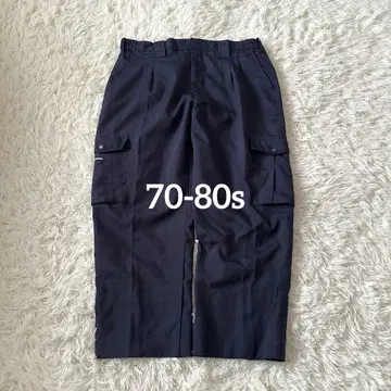 70s 80s 유틸리티 카고 팬츠 네이비 W36 상당 초와이드