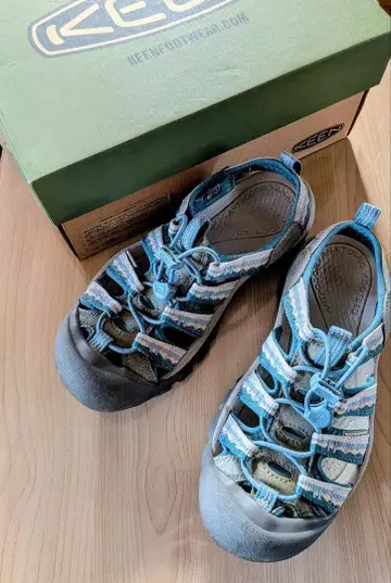 KEEN 스포츠 샌들 24cm 블루그린