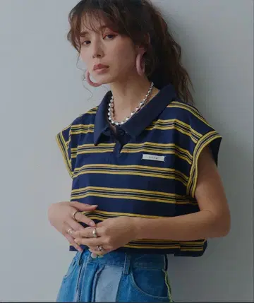 bohmal 멀티 보더 폴로 T셔츠