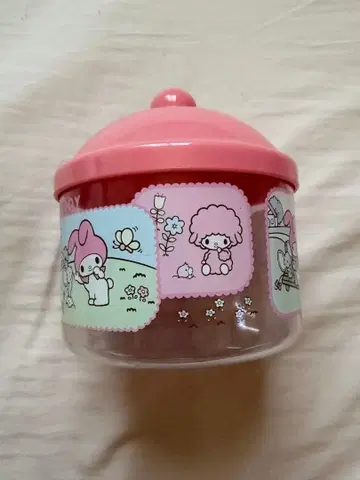 산리오 마이멜로디 뚜껑 포함 클리어 보울 소품함