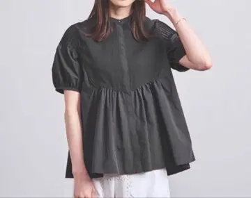 유나이티드 애로우즈 반팔 블라우스 블랙