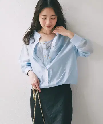 [거의 미사용] 라 부티크 봉봉 시어 레이어드 블라우스 긴팔