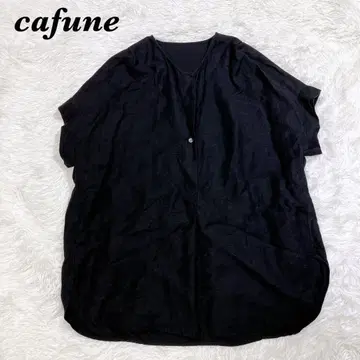 CAFUNE 카후네 린넨 코튼 풀오버 블라우스 루즈핏 블랙