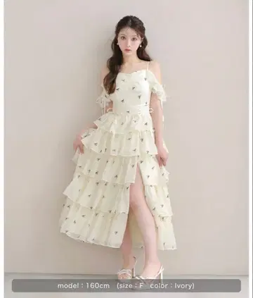 Mmeeme Lame chiffon ribbon slit onepiece