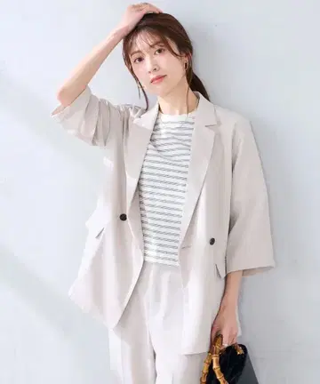 접촉 냉감/속건성/UV 컷/이지케어 하프 슬리브 더블 자켓