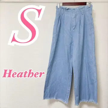 Heather 헤더 와이드 팬츠 라이트 블루 S 성숙한 코디 캐주얼