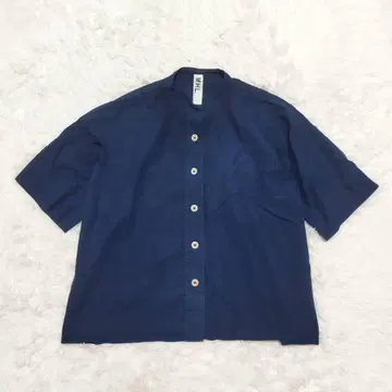 MHL. 코튼 린넨 밴드 카라 셔츠 마가렛호웰 마 혼방
