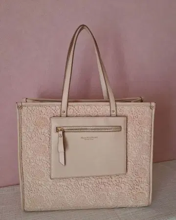 JILLSTUART 레이스 토트백 핑크 베이지