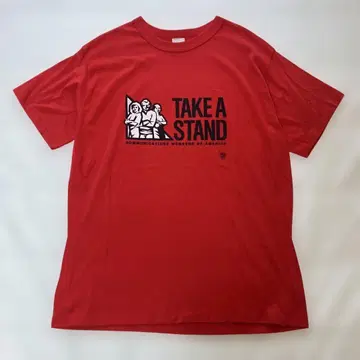 90s USA제 TAKE A STAND 티셔츠 레드