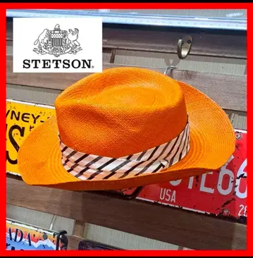 큰 사이즈! STETSON 중절 파나마 햇 59 오렌지