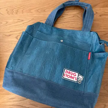 drug store's 토트백 블루 올 패턴 인조 가죽